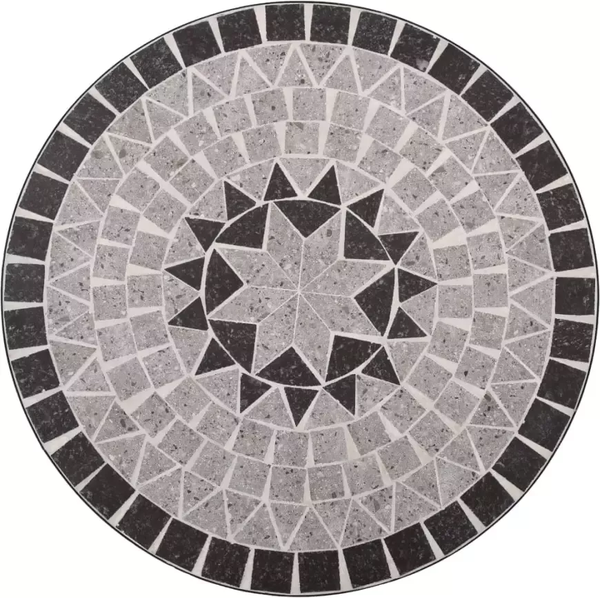VIDAXL Bistrotafel mozaïek 61 cm keramiek grijs - Foto 1