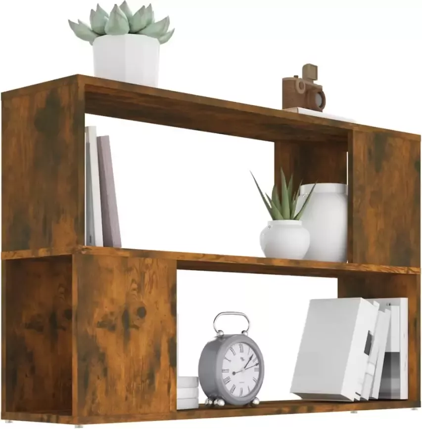 VidaXL -Boekenkast-100x24x63-cm-bewerkt-hout-gerookt-eikenkleurig - Foto 2