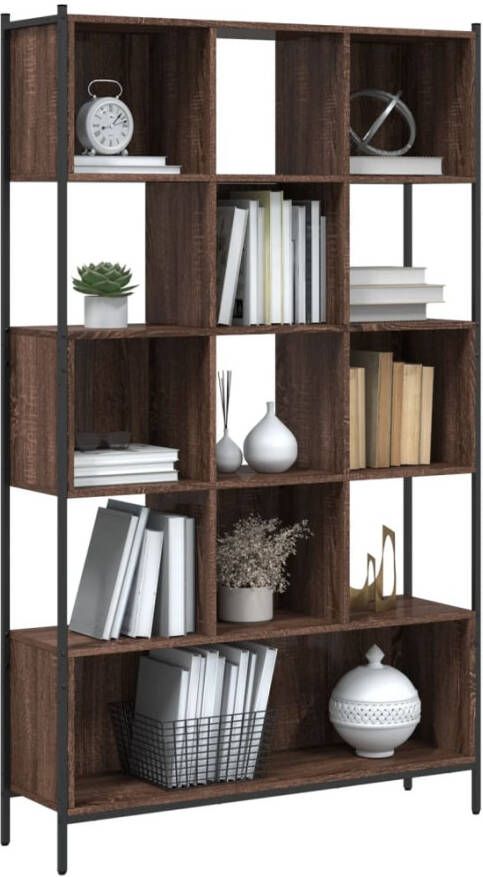 VidaXL -Boekenkast-102x28x172-cm-bewerkt-hout-bruineikenkleurig - Foto 4
