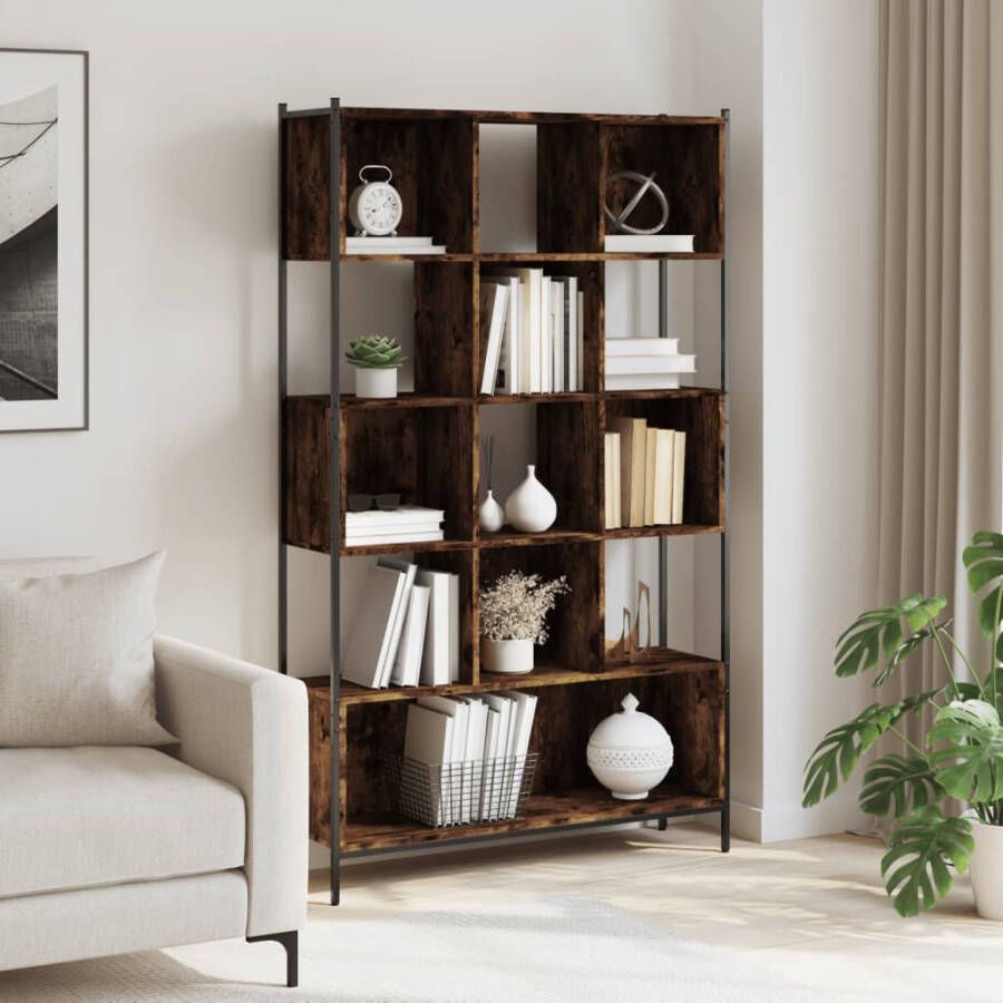 VidaXL -Boekenkast-102x28x172-cm-bewerkt-hout-gerookt-eikenkleurig - Foto 2