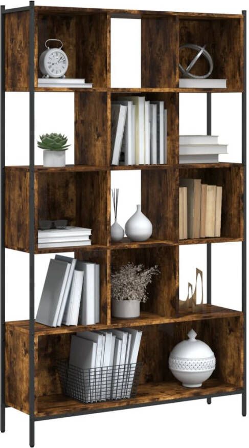 VidaXL -Boekenkast-102x28x172-cm-bewerkt-hout-gerookt-eikenkleurig - Foto 3