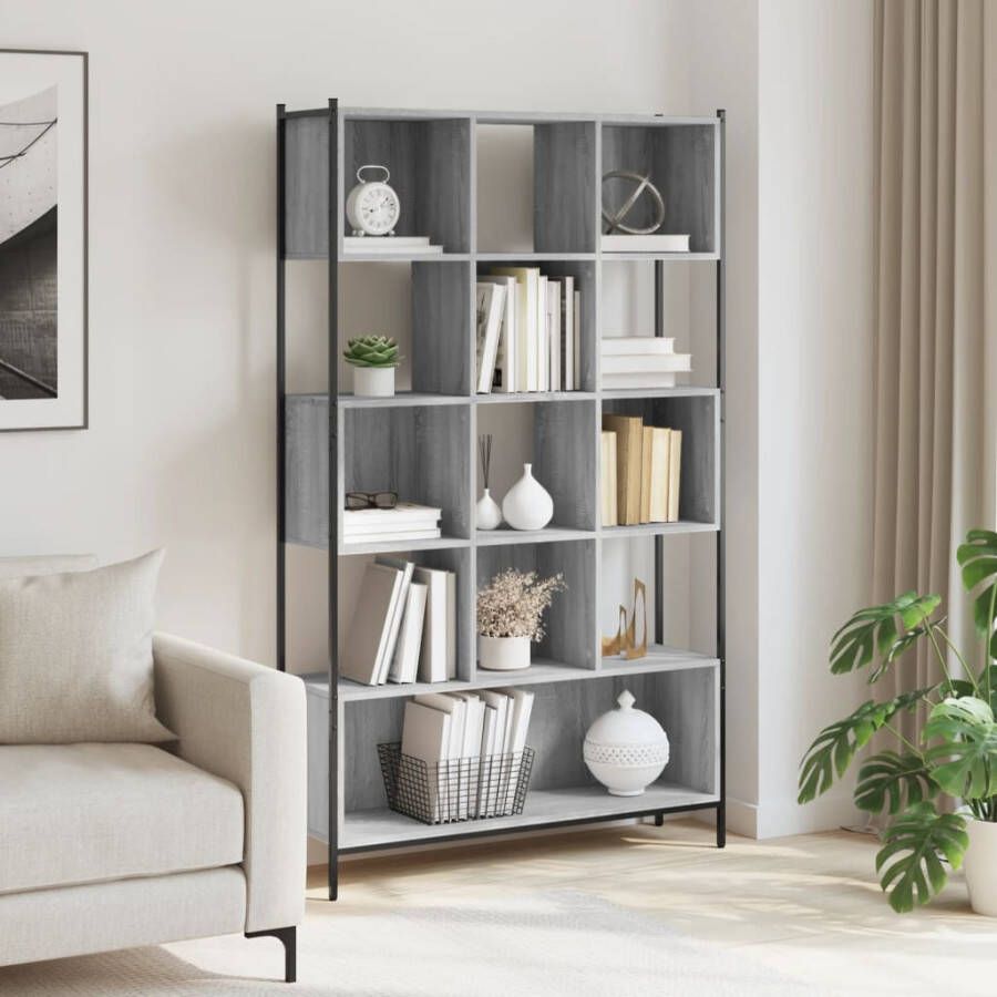 VidaXL -Boekenkast-102x28x172-cm-bewerkt-hout-grijs-sonoma-eikenkleurig