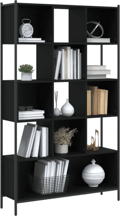 VidaXL -Boekenkast-102x28x172-cm-bewerkt-hout-zwart - Foto 4