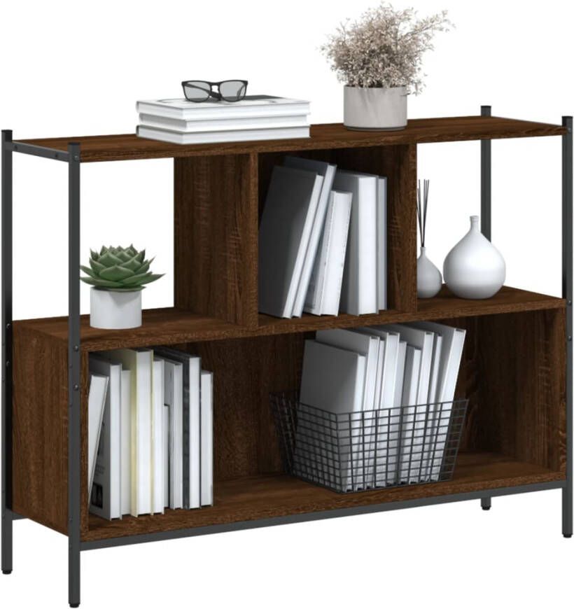 VidaXL -Boekenkast-102x28x77 5-cm-bewerkt-hout-bruineikenkleurig - Foto 2