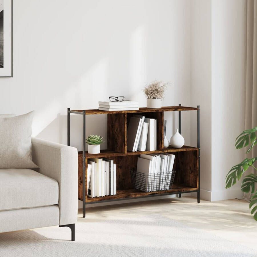 VidaXL -Boekenkast-102x28x77 5-cm-bewerkt-hout-gerookt-eikenkleurig