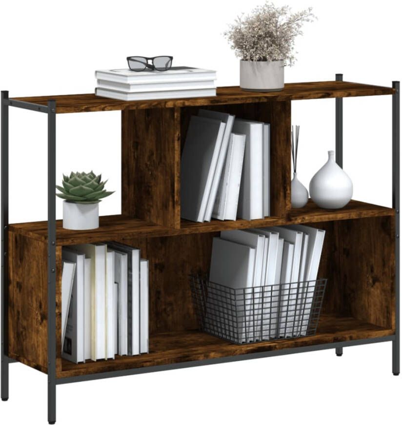 VidaXL -Boekenkast-102x28x77 5-cm-bewerkt-hout-gerookt-eikenkleurig - Foto 2