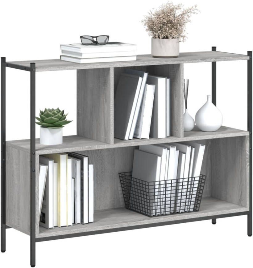 VidaXL -Boekenkast-102x28x77 5-cm-bewerkt-hout-grijs-sonoma-eikenkleur - Foto 2