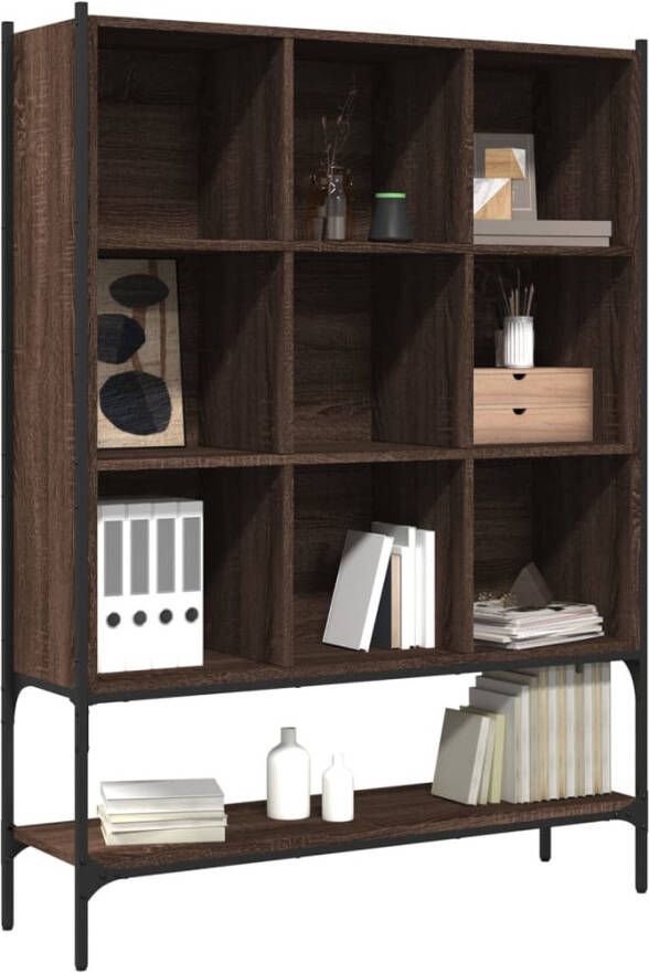 VidaXL -Boekenkast-102x30x141 5-cm-bewerkt-hout-bruineikenkleurig - Foto 4