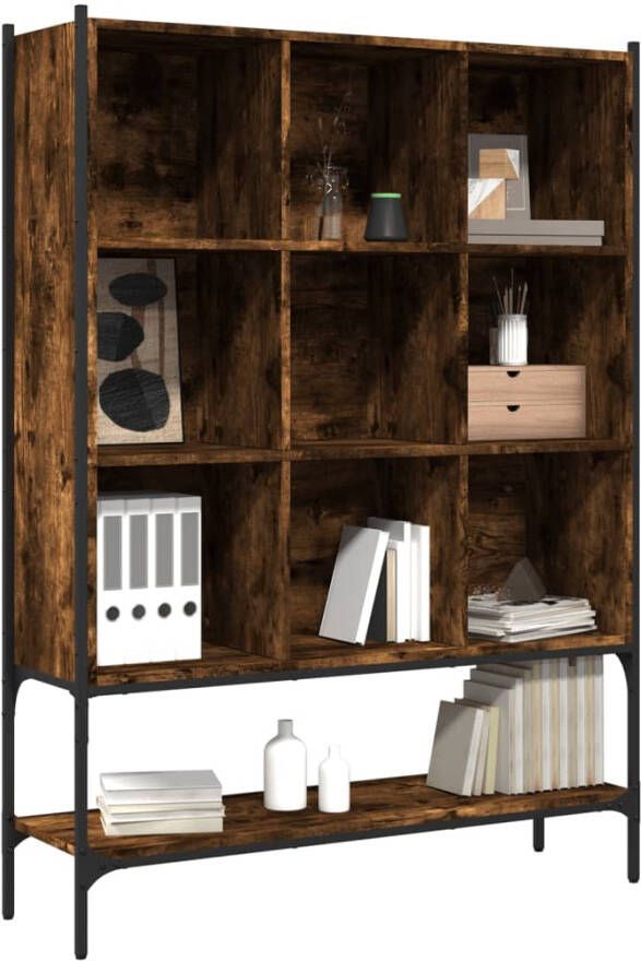 VidaXL -Boekenkast-102x30x141 5-cm-bewerkt-hout-gerookt-eikenkleurig - Foto 4