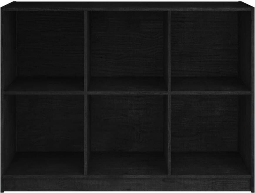 VidaXL -Boekenkast-104x33x76-cm-massief-grenenhout-zwart - Foto 4