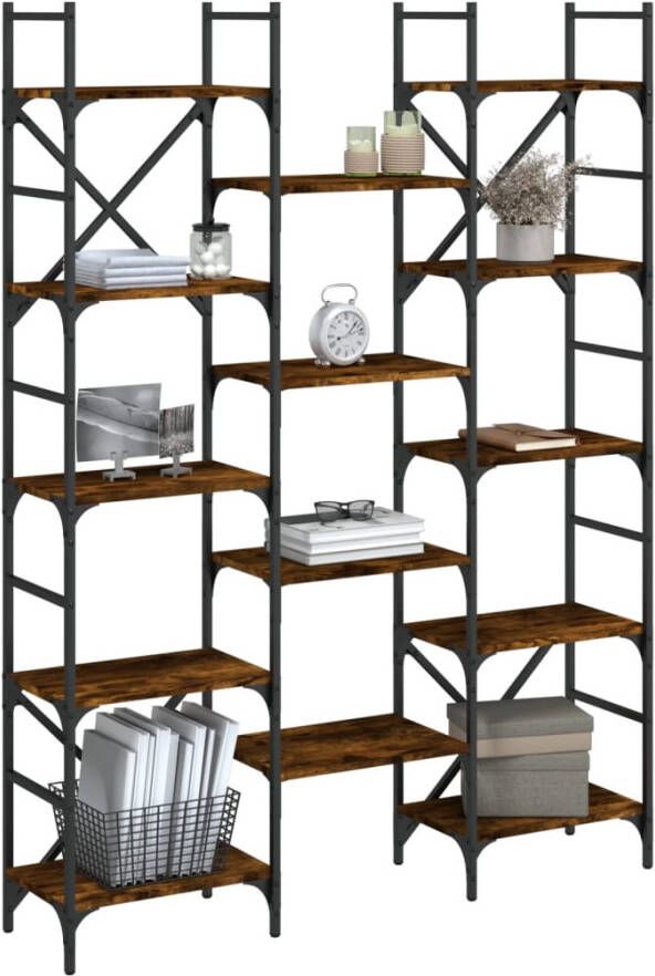 VidaXL -Boekenkast-127 5x28 5x172 5-cm-bewerkt-hout-gerookt-eikenkleur - Foto 4