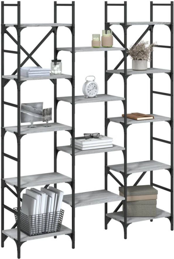 VidaXL -Boekenkast-127 5x28 5x172 5-cm-bewerkt-hout-grijs-sonoma-eiken - Foto 4
