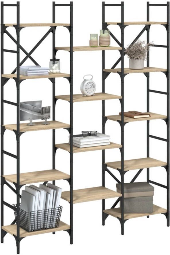 VidaXL -Boekenkast-127 5x28 5x172 5-cm-bewerkt-hout-sonoma-eikenkleurig - Foto 4