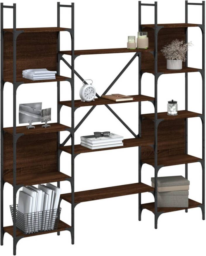 VidaXL -Boekenkast-155 5x24x166 5-cm-bewerkt-hout-bruineikenkleurig - Foto 4