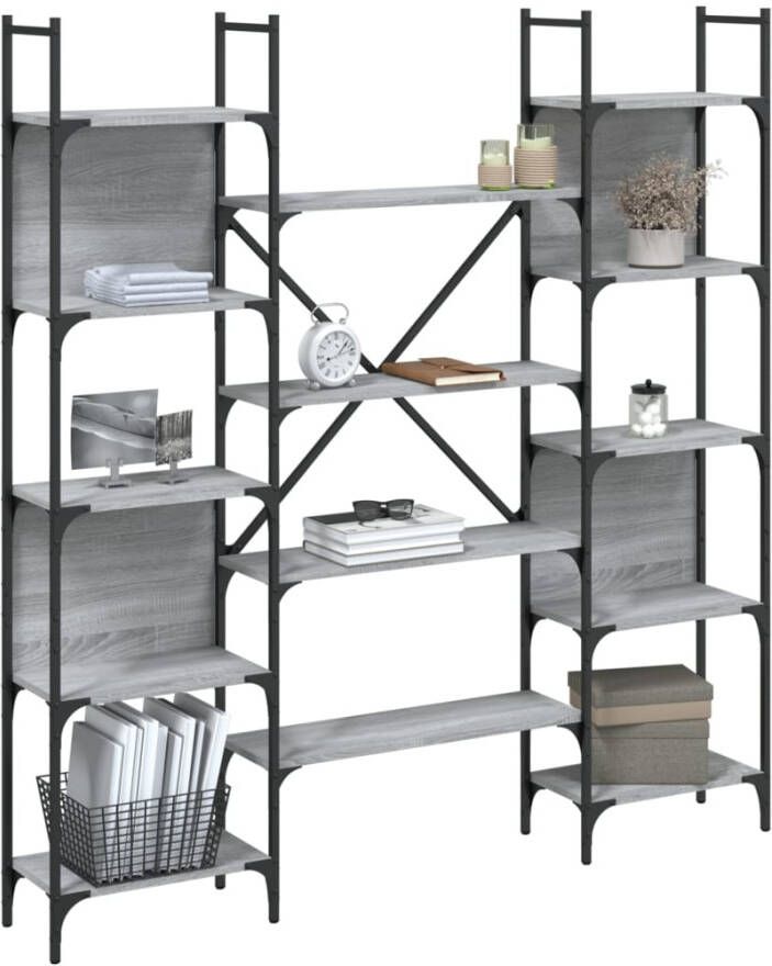 VidaXL -Boekenkast-155 5x24x166 5-cm-bewerkt-hout-grijs-sonoma-eiken - Foto 4