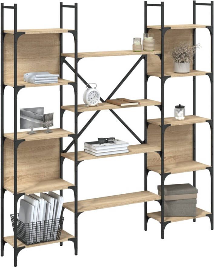 VidaXL -Boekenkast-155 5x24x166 5-cm-bewerkt-hout-sonoma-eikenkleurig - Foto 4