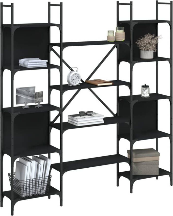 VidaXL -Boekenkast-155 5x24x166 5-cm-bewerkt-hout-zwart - Foto 4