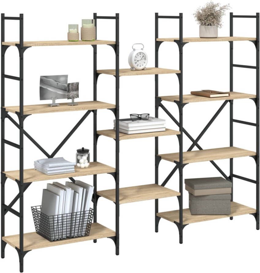 VidaXL -Boekenkast-160x28 5x136 5-cm-bewerkt-hout-sonoma-eikenkleurig - Foto 4