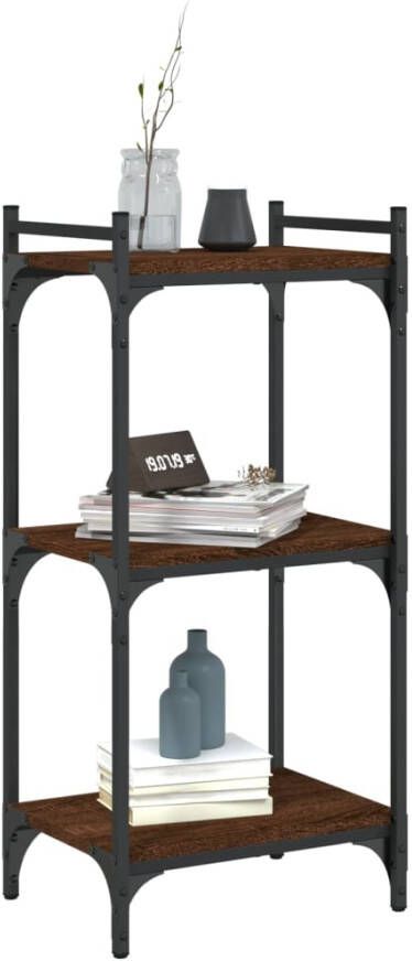 VidaXL -Boekenkast-3-laags-40x30x86-cm-bewerkt-hout-bruineikenkleurig - Foto 6