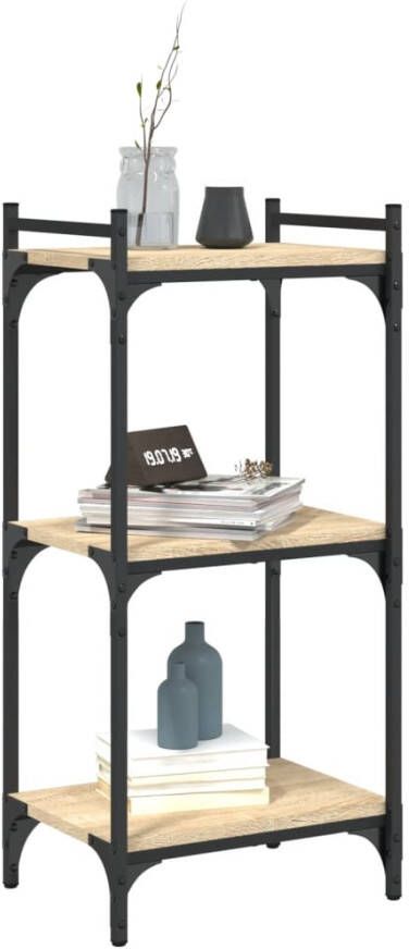 VidaXL -Boekenkast-3-laags-40x30x86-cm-bewerkt-hout-sonoma-eikenkleurig - Foto 5
