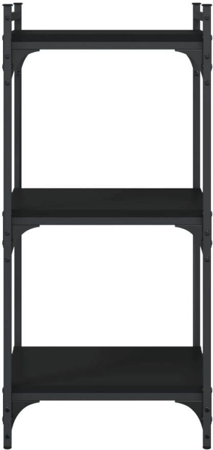 VidaXL -Boekenkast-3-laags-40x30x86-cm-bewerkt-hout-zwart - Foto 7