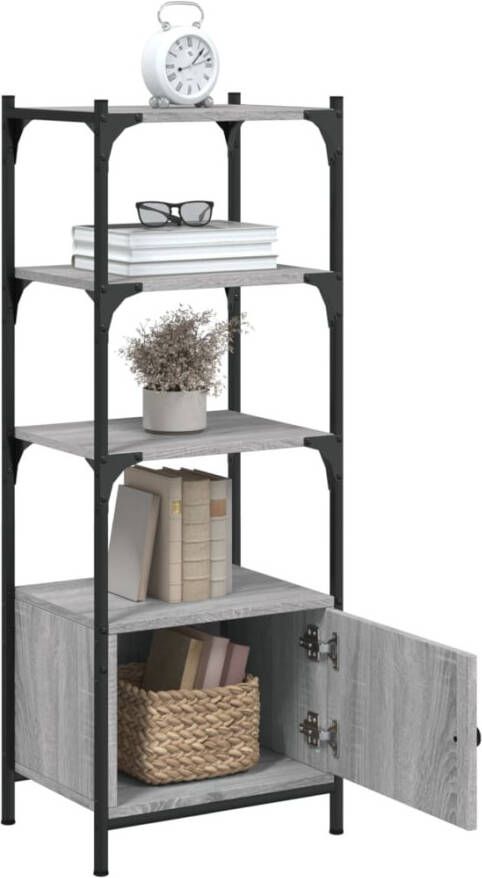 VidaXL -Boekenkast-3-laags-41x30x109 5-cm-bewerkt-hout-grijs-sonoma - Foto 2