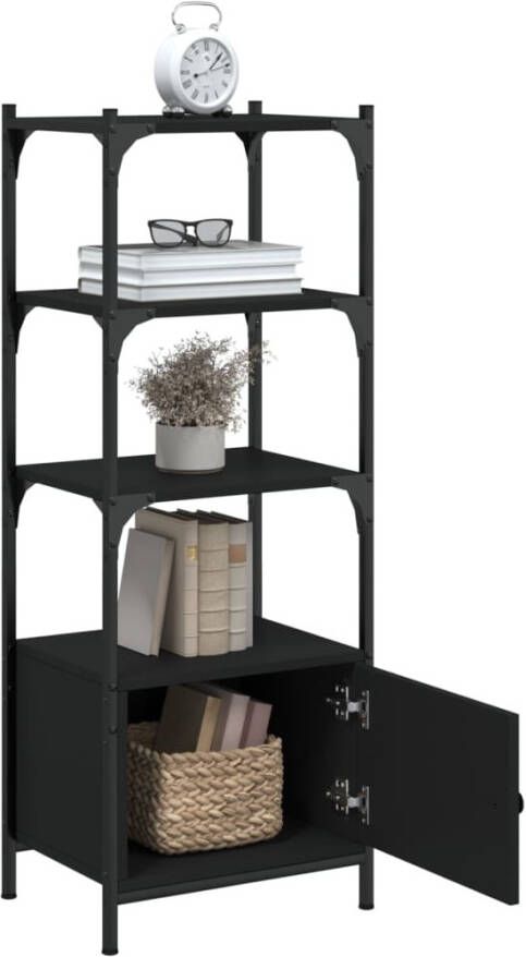 VidaXL -Boekenkast-3-laags-41x30x109 5-cm-bewerkt-hout-zwart - Foto 2