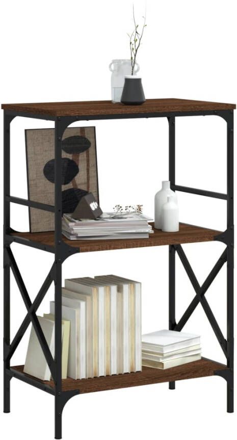 VidaXL -Boekenkast-3-laags-59x35x90 5-cm-bewerkt-hout-bruineikenkleurig - Foto 5