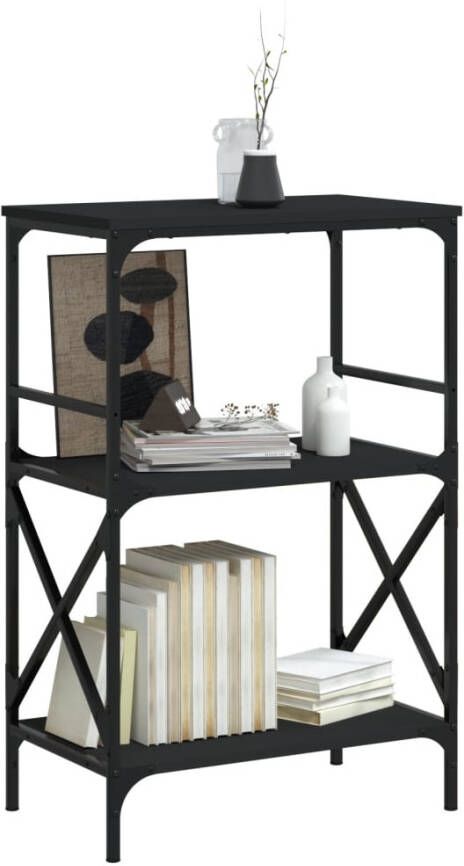 VidaXL -Boekenkast-3-laags-59x35x90 5-cm-bewerkt-hout-zwart - Foto 5