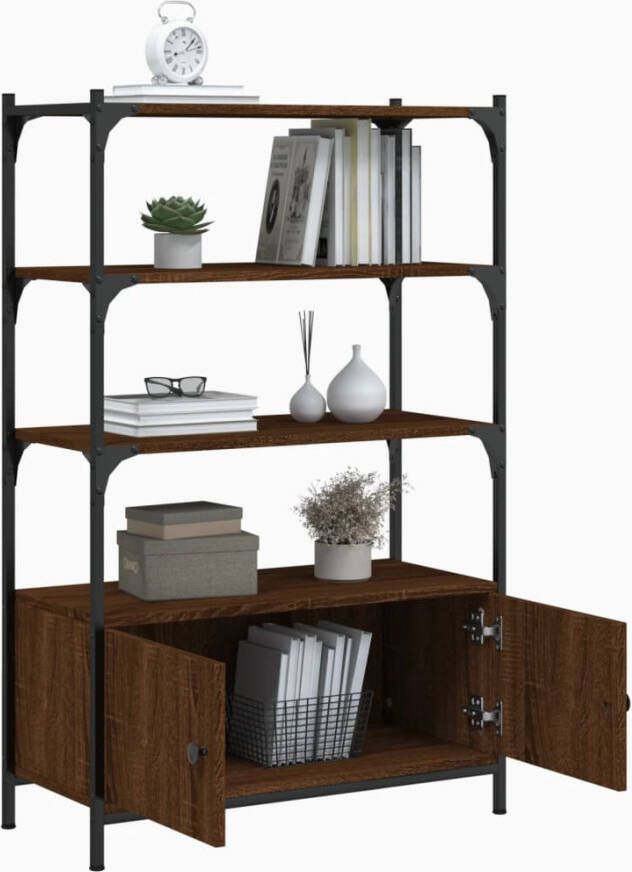 VidaXL -Boekenkast-3-laags-70x30x109 5-cm-bewerkt-hout-bruineikenkleur - Foto 2
