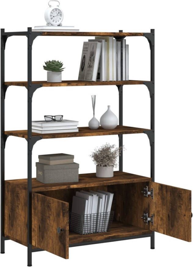 VidaXL -Boekenkast-3-laags-70x30x109 5-cm-bewerkt-hout-gerookt-eiken - Foto 2