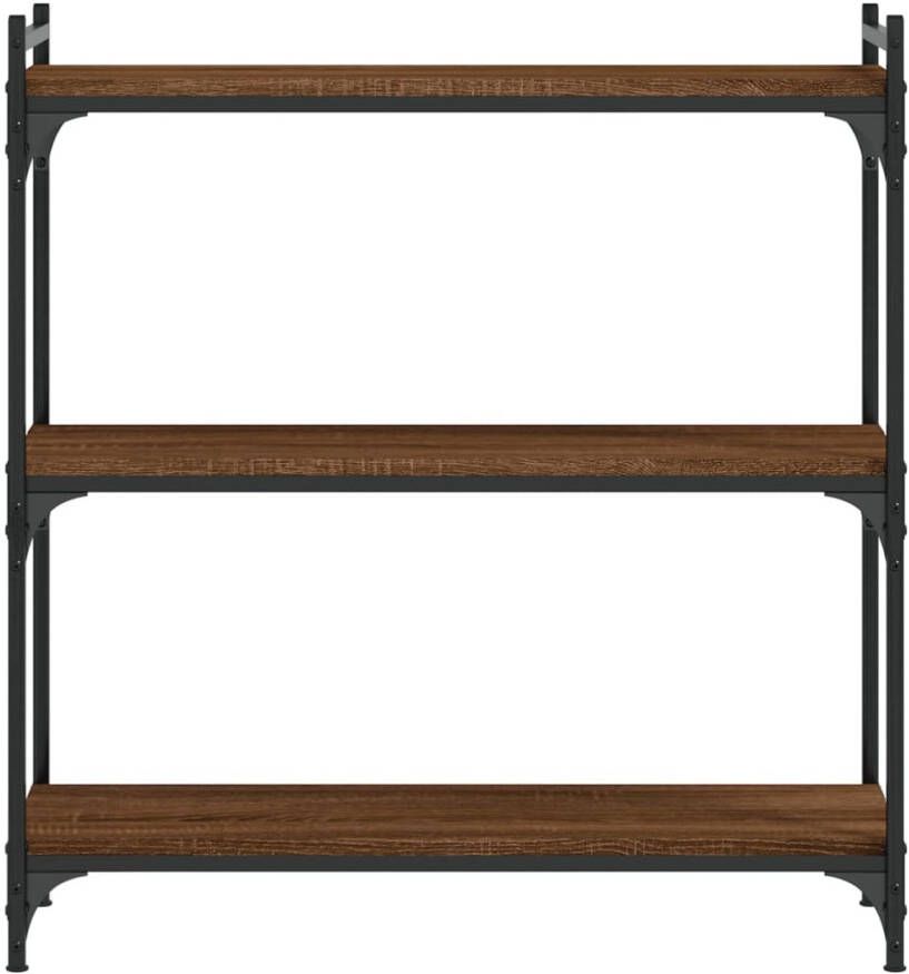VidaXL -Boekenkast-3-laags-80x30x86-cm-bewerkt-hout-bruineikenkleurig - Foto 4