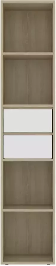 VidaXL -Boekenkast-36x30x171-cm-bewerkt-hout-wit-en-sonoma-eikenkleurig - Foto 5