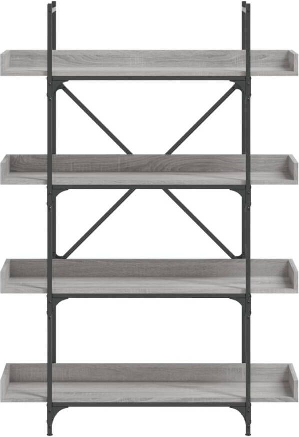 VidaXL -Boekenkast-4-laags-100x33x145 5-cm-bewerkt-hout-grijs-sonoma - Foto 3