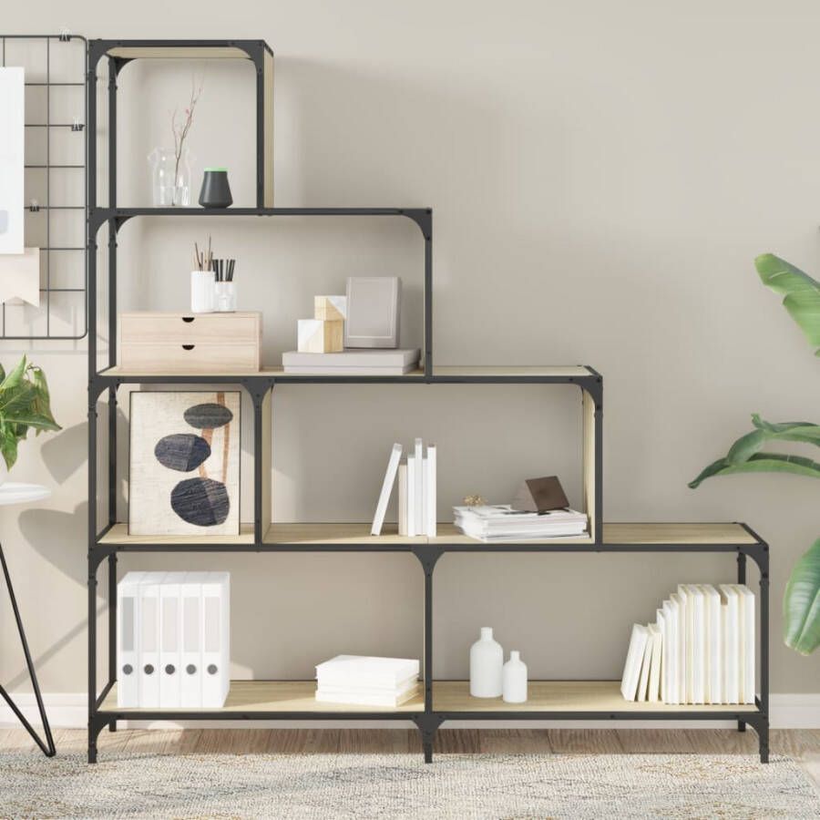 VidaXL -Boekenkast-4-laags-139x33 5x149-cm-bewerkt-hout-sonoma-eiken - Foto 2