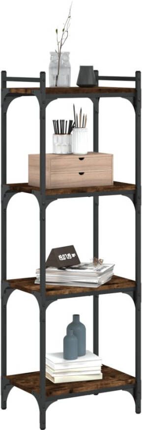 VidaXL -Boekenkast-4-laags-40x30x120-cm-bewerkt-hout-gerookt-eikenkleur