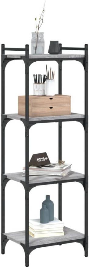 VidaXL -Boekenkast-4-laags-40x30x120-cm-bewerkt-hout-grijs-sonoma - Foto 1