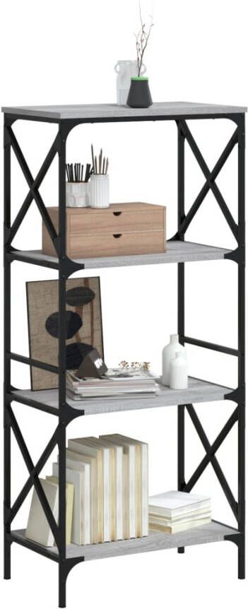 VidaXL -Boekenkast-4-laags-59x35x132-cm-bewerkt-hout-grijs-sonoma-eiken