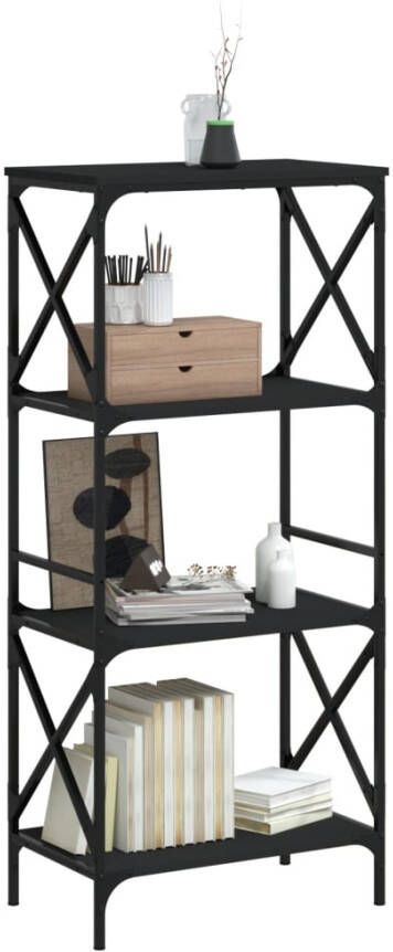 VidaXL -Boekenkast-4-laags-59x35x132-cm-bewerkt-hout-zwart - Foto 7