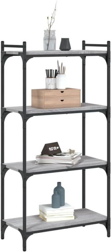 VidaXL -Boekenkast-4-laags-60x30x120-cm-bewerkt-hout-grijs-sonoma-eiken - Foto 5