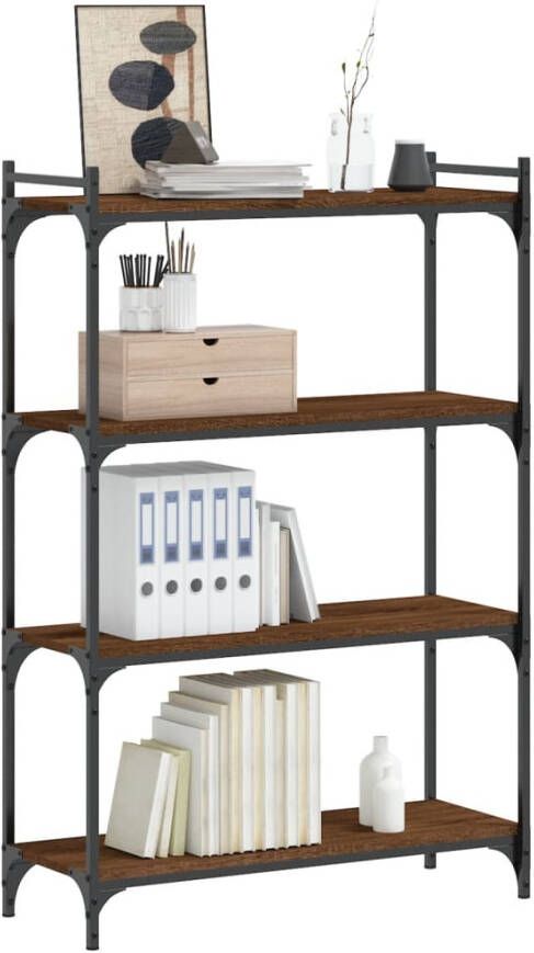 VidaXL -Boekenkast-4-laags-80x30x120-cm-bewerkt-hout-bruineikenkleurig - Foto 5