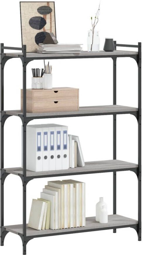 VidaXL -Boekenkast-4-laags-80x30x120-cm-bewerkt-hout-grijs-sonoma - Foto 5