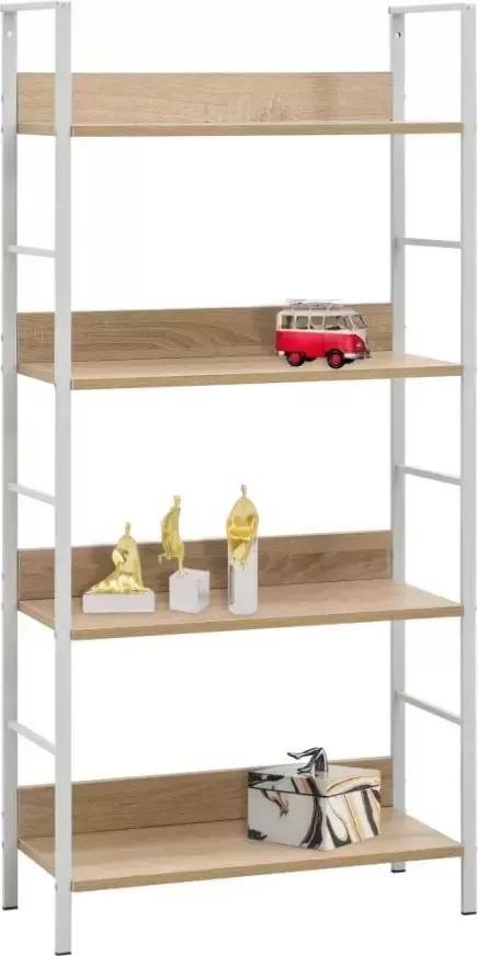 VidaXL -Boekenkast-4-schappen-60x27 6x124 5-cm-bewerkt-hout-eikenkleur - Foto 4