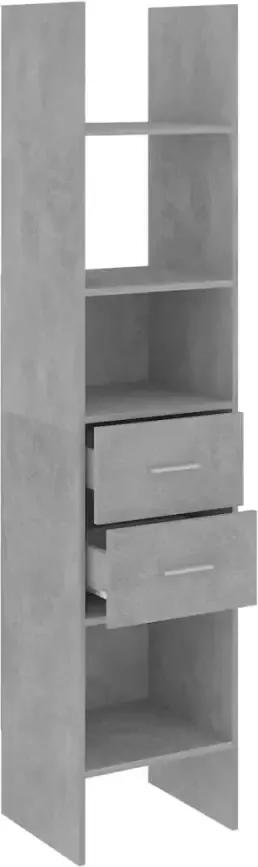 VidaXL -Boekenkast-40x35x180-cm-spaanplaat-betongrijs