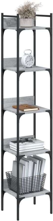 VidaXL -Boekenkast-5-laags-35x30x174-cm-bewerkt-hout-grijs-sonoma-eiken - Foto 4