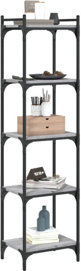 VidaXL -Boekenkast-5-laags-40x30x154-cm-bewerkt-hout-grijs-sonoma-eiken - Foto 1