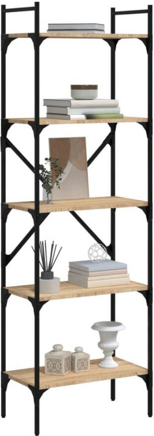 VidaXL -Boekenkast-5-laags-56x31 5x174-cm-bewerkt-hout-sonoma-eiken - Foto 1