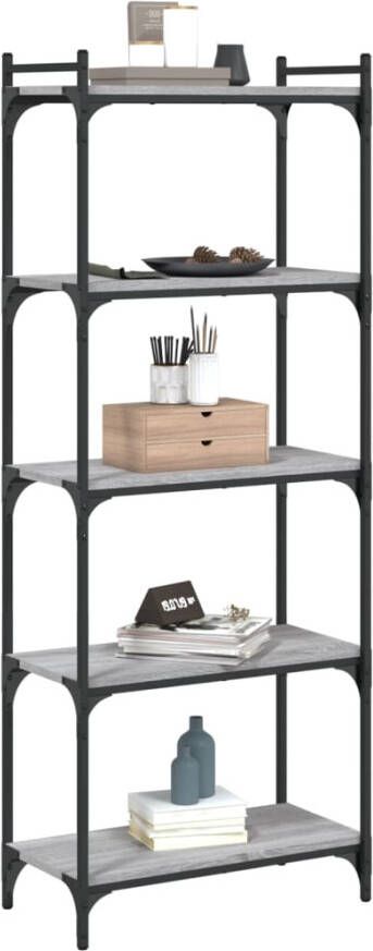 VidaXL -Boekenkast-5-laags-60x30x154-cm-bewerkt-hout-grijs-sonoma - Foto 3