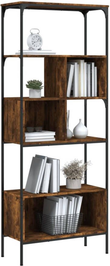 VidaXL -Boekenkast-5-laags-76x33x188 5-cm-bewerkt-hout-gerookt-eiken - Foto 4