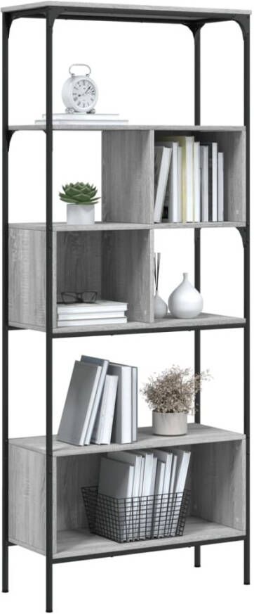 VidaXL -Boekenkast-5-laags-76x33x188 5-cm-bewerkt-hout-grijs-sonoma - Foto 4